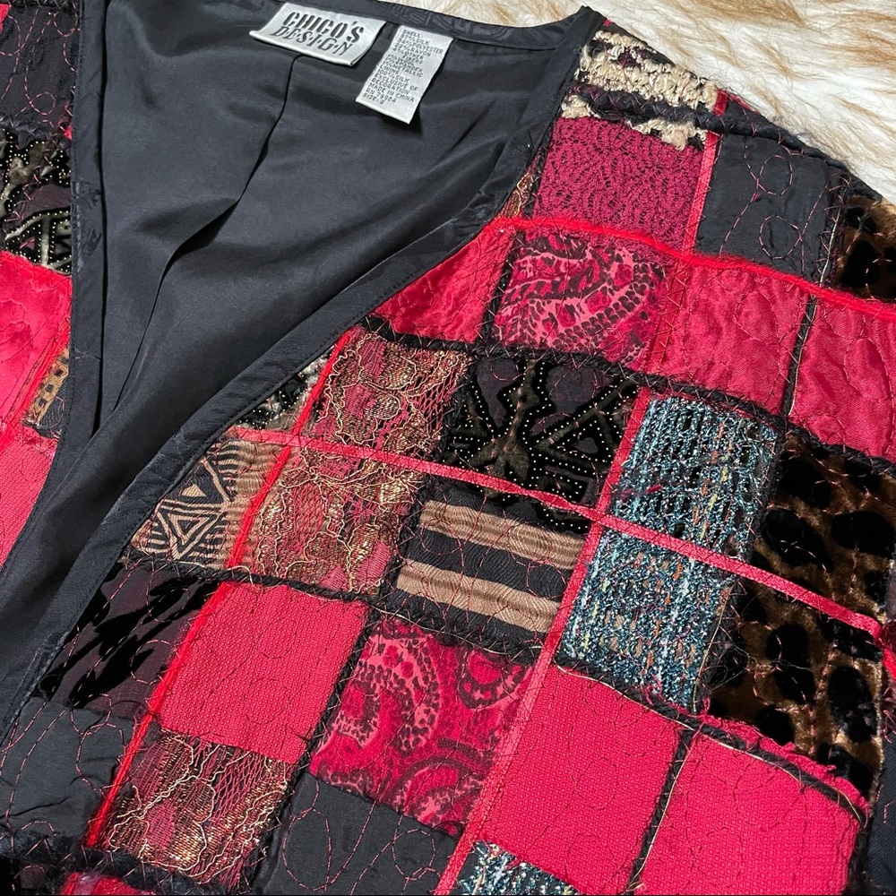 Chico’s Silk Blend Patchwork Jacket - image 4